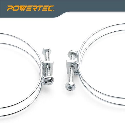 Powertec 2-1/2 بوصة مشبك خرطوم مزدوج الأسلاك مع الترباس ، 10 PK مشابك خرطوم قابلة للتعديل لمجمع الغبار ، خرطوم مجموعة الغبار وخرطوم تنفيس المجفف ، مشبك الأنابيب ، مشبك تروس الدودة ، 70263 (قد يختلف اللون) in Saudi Arabia