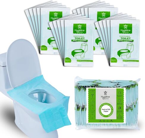 Disposable Toilet Seat Covers - XLarge Travel Toilet Seat Covers for Adults and Potty Training, Premium Toilet Seat Liners for Public Restrooms (Pack of 60) in Kuwait