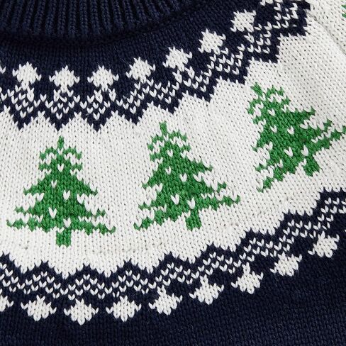 Toddler Baby Boy Girl Christmas Outfit Tree Print Oversized Long Sleeve Mock Neck Knit Sweater Infant Winter Clothes in Saudi Arabia