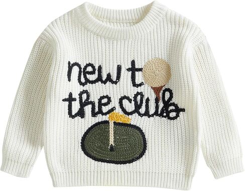 طفل طفل رضيع فتاة الجولف ملابس الجولف خطاب تطريز طويل الأكمام متماسكة السترة سقوط سقوط in Kuwait