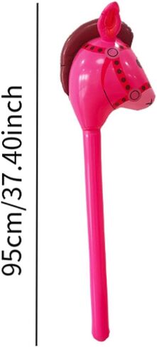Horse Head Stick Toy, Fun Riding Prop for Birthday Events, Rose red in Kuwait
