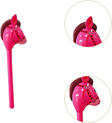 Horse Head Stick Toy, Fun Riding Prop for Birthday Events, Rose red in Kuwait