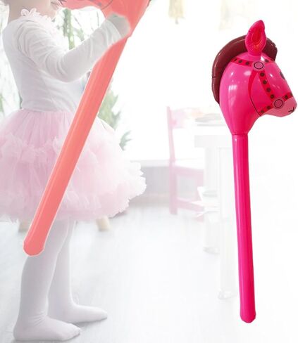 Horse Head Stick Toy, Fun Riding Prop for Birthday Events, Rose red in Kuwait