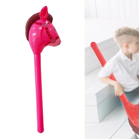 Horse Head Stick Toy, Fun Riding Prop for Birthday Events, Rose red in Kuwait