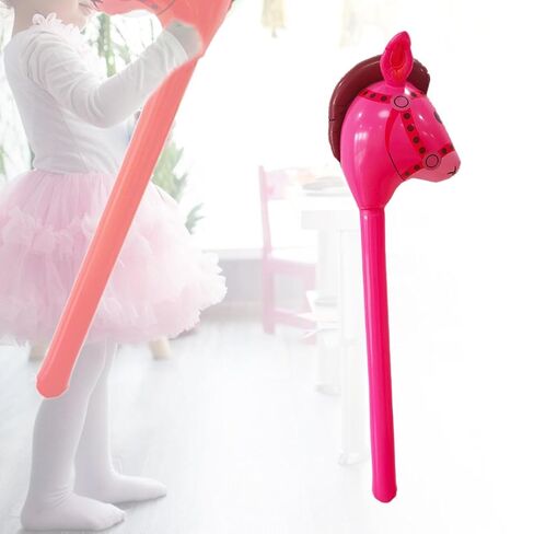 Horse Head Stick Toy, Fun Riding Prop for Birthday Events, Rose red in Kuwait