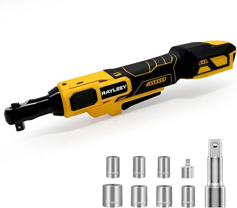 3/8" Cordless Ratchet Wrench for DEWALT 20V MAX Battery, 45 Ft-lbs(60 N.m) Power Electric Ratchet Tool Kit, Variable Speed Control, 7 Sockets, 1/4"Adapter & 3" Extension Bar (Tool Only) in Kuwait