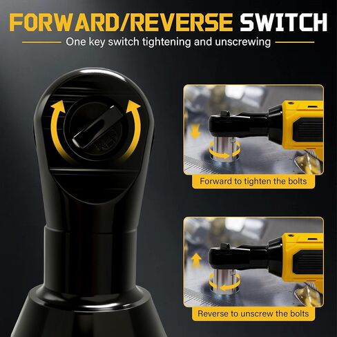 3/8" Cordless Ratchet Wrench for DEWALT 20V MAX Battery, 45 Ft-lbs(60 N.m) Power Electric Ratchet Tool Kit, Variable Speed Control, 7 Sockets, 1/4"Adapter & 3" Extension Bar (Tool Only) in Kuwait