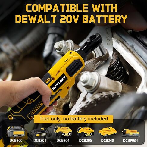 3/8" Cordless Ratchet Wrench for DEWALT 20V MAX Battery, 45 Ft-lbs(60 N.m) Power Electric Ratchet Tool Kit, Variable Speed Control, 7 Sockets, 1/4"Adapter & 3" Extension Bar (Tool Only) in Kuwait