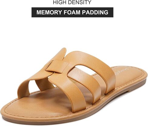Mazeskin Womens Memory Foam H-Band Summer Summer Flat Slide Slide in Kuwait