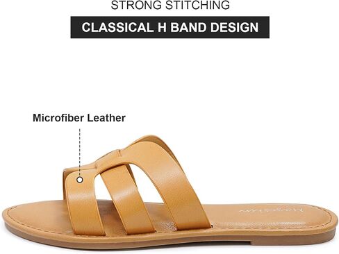 Mazeskin Womens Memory Foam H-Band Summer Summer Flat Slide Slide in Kuwait