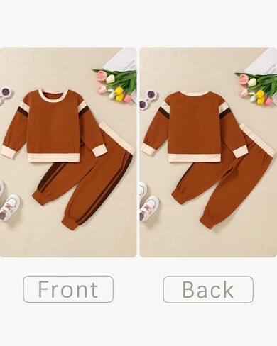 SANMIO Toddler Girl Clothes Outfits Cute Color Block Long Sleeves Top and Pants Sweatsuit 2 Piece Fall Clothing Set in Saudi Arabia