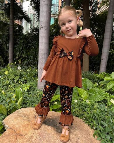 Wesidom Toddler Girl Girl Clothes كتف الكتف أعلى+السراويل الزهرية 1-6T ملابس الصغار الفتيات in Kuwait