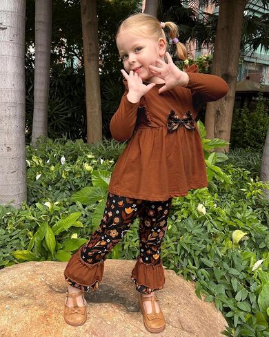 Wesidom Toddler Girl Girl Clothes كتف الكتف أعلى+السراويل الزهرية 1-6T ملابس الصغار الفتيات in Kuwait