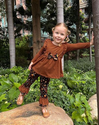 Wesidom Toddler Girl Girl Clothes كتف الكتف أعلى+السراويل الزهرية 1-6T ملابس الصغار الفتيات in Kuwait