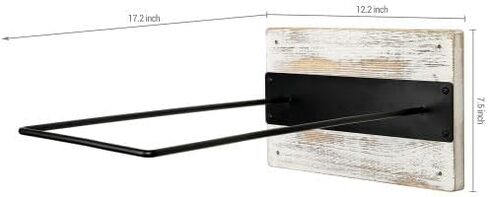 حامل كرة تثبيت للتمارين الرياضية مثبت على الحائط من MyGift، حامل عرض من الخشب الصلب المحروق الريفي وسلك معدني أسود لكرات اليوجا في صالة الألعاب الرياضية المنزلية أو الاستوديو، مجموعة من 2 in Kuwait