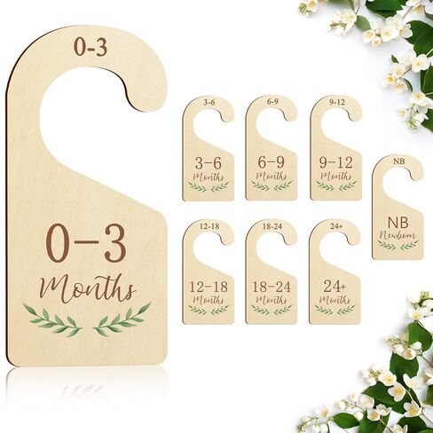 Wooden Baby Closet Dividers for Baby Clothes Organizer,Colorful Baby Closet Organizer For Nursery Decor,Baby Clothes Dividers For Closet Size Hangers for New Mom Dad Parents in Kuwait