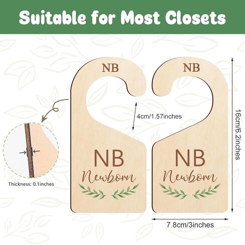 Wooden Baby Closet Dividers for Baby Clothes Organizer,Colorful Baby Closet Organizer For Nursery Decor,Baby Clothes Dividers For Closet Size Hangers for New Mom Dad Parents in Kuwait