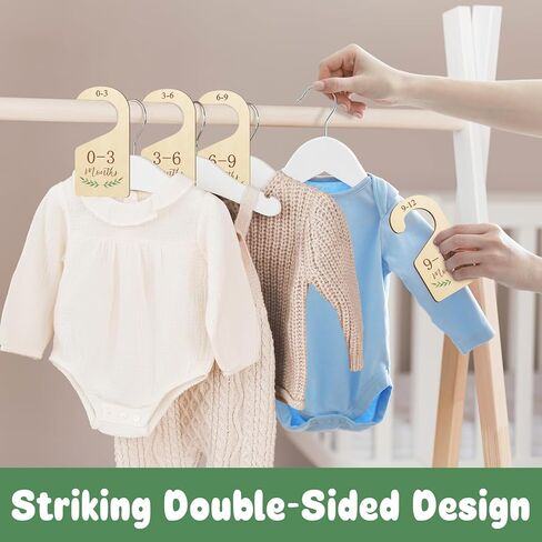 Wooden Baby Closet Dividers for Baby Clothes Organizer,Colorful Baby Closet Organizer For Nursery Decor,Baby Clothes Dividers For Closet Size Hangers for New Mom Dad Parents in Kuwait