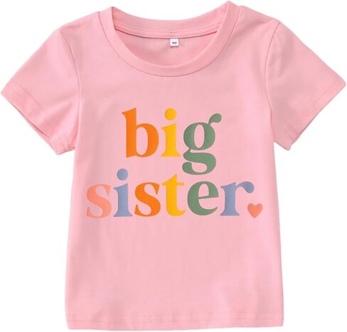 CM C & M WODRO القميص الشقيق الكبير للطفل الذي تم ترقيته إلى Big Sister Advercsivation T-Shirt Gifts Little Girls Stibling Outfits in Saudi Arabia