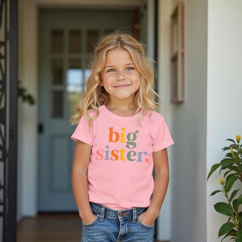 CM C & M WODRO القميص الشقيق الكبير للطفل الذي تم ترقيته إلى Big Sister Advercsivation T-Shirt Gifts Little Girls Stibling Outfits in Saudi Arabia