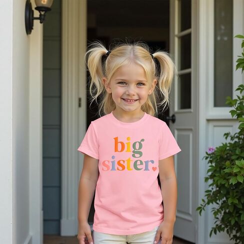 CM C & M WODRO القميص الشقيق الكبير للطفل الذي تم ترقيته إلى Big Sister Advercsivation T-Shirt Gifts Little Girls Stibling Outfits in Saudi Arabia