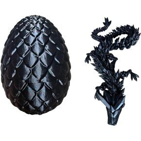Surprise Egg - Articulated Dragon - Crystal Dragon - Fidget Toy for Autism ADHD - 3D Printed Gift (Purple, Baby 8")