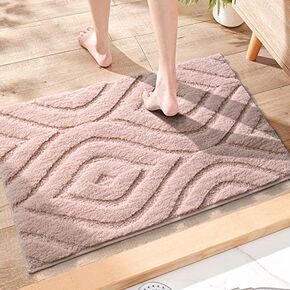 DEXDE Bathroom Rugs Runner 24x60 Long Bathroom Rug Non Slip Soft Washable Large Bath Mats for Bathroom Bedroom Hallway Kitchen Floor Carpet Modern Boho Decor, White