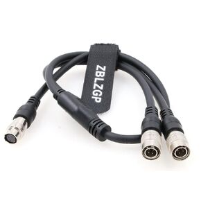 Hirose 4 Pin Female to Dual Hirose 4 Pin Male Y-Cable for Zoom F8 Mixer Sound Devices 688 644 633
