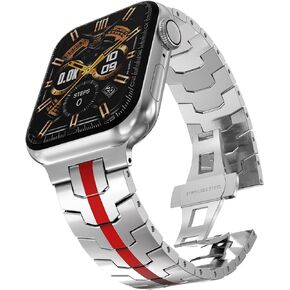 متوافق مع Apple Watch Series 8 7 6 5 4 3 2 1 SE بسوار من الفولاذ المقاوم للصدأ Ultra 49mm 45mm 44mm 42mm 42mm 41mm 40mm 38mm Metal Bands، حزام عمل للرجال in Kuwait