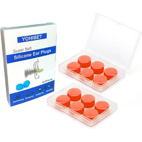 Reusable Super Soft Noise Reduction Silicone Ear Plugs, 35dB Highest NRR, Waterproof Noise Cancelling Ear Plugs for Sleeping, Swimming, Shooting, Airplanes, Concerts, Mowing (Blue)
