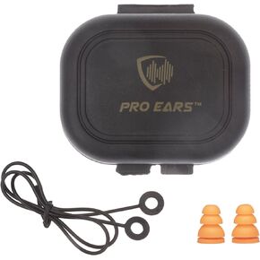 Pro Ears Audiomorphic Earplugs, Shooting Ear Protection, Noise Canceling Earbuds, Hearing Protection, Concert Ear Plugs, Carrying Case Included, Orange (Large)