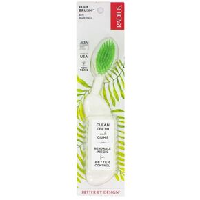 RADIUS - Scuba Right Hand Toothbrush, Soft Bristles, Flex-Neck Technology that Reduces Pressure on Teeth and Gums, Made with Sustainable Materials (Colors May Vary) in Saudi Arabia