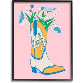 Stupell Industries Pastel Cowgirl Boot Framed Giclee Art by Grace Popp