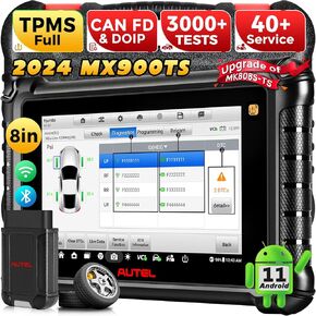 Autel MaxiCheck MX900TS, 2024 MX900-TS Up of TS900 MK808S-TS MP808S-TS MS906TS, 11 OS & CAN-FD DOIP, TPMS Programming Relearn Tool, 3000+ Active Test, All-System Scan, 40+ Service, WiFi Print, FCA
