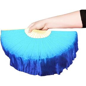 Women 40cm(15.7") 1 Piece Right Hand Real Silk Belly Dance Short Fan Veils Gradient Color in Kuwait