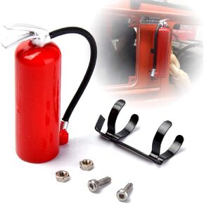 1/10 Scale RC Crawler Car Accessory Simulation Mini Fire Extinguisher with a Metal Base Assemblage and Decoration for D90 RC Crawler Car,Red