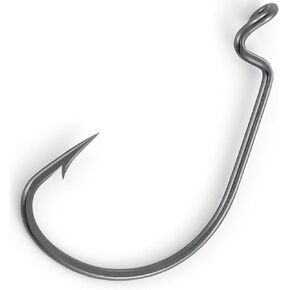 Dr.Fish 100 Pack EWG Fishing Hooks Bass Fishing Hooks Offset Shank Worm Hooks Round Bend Wide Gap Drop Shot Texas Carolina Rig Hooks High Carbon Steel Live Bait Fishing Hooks Freshwater Saltwater