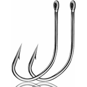 AMHDV 200pcs Forged Long Shanked Fishing Hooks for Saltwater Freshwater, Long Shank Octopus Fish Hook