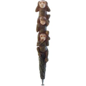 Planet Pens Three Wise Monkeys Novelty Pen - Cute Fun & Unique Kids & Adults Office Supplies Ballpoint Pen Colorful Animal Writing Pen Instrument for School & Office