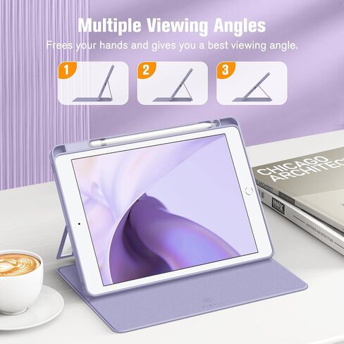 Fintie Clear Case for iPad 9th Generation (2021) / 8th Generation (2020) / 7th Gen (2019) 10.2 Inch - Multiple Angles Viewing Shockproof Soft TPU Cover with Pencil Holder, Rose Gold in Saudi Arabia