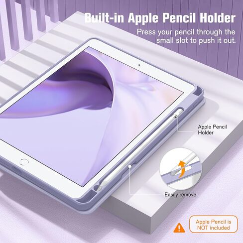 Fintie Clear Case for iPad 9th Generation (2021) / 8th Generation (2020) / 7th Gen (2019) 10.2 Inch - Multiple Angles Viewing Shockproof Soft TPU Cover with Pencil Holder, Rose Gold in Saudi Arabia