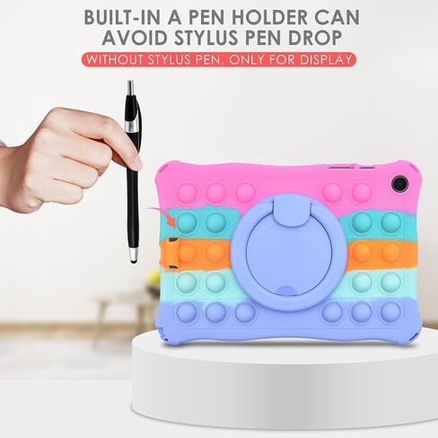DETUOSI Silicone Case for Samsung Galaxy Tab A9 Plus 11 Inch 2023, with 360°Rotatable Stand, Multi-Viewing Angles, Soft Lightweight Case for Galaxy Tab A9 Plus SM-X210/X216/X218, Dazzling Pink in Kuwait