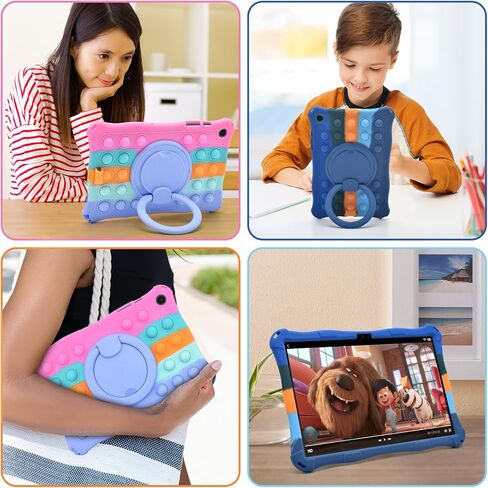 DETUOSI Silicone Case for Samsung Galaxy Tab A9 Plus 11 Inch 2023, with 360°Rotatable Stand, Multi-Viewing Angles, Soft Lightweight Case for Galaxy Tab A9 Plus SM-X210/X216/X218, Dazzling Pink in Kuwait