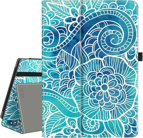 VORI Case for All-New Amazon Kindle Fire HD 10 Tablet and Fire HD 10 Plus (13th/11th Generation 2023/2021 Release) 10.1" - Slim Folding Stand Folio Cover with Auto Wake/Sleep & Hand Strap, Mandala in Saudi Arabia