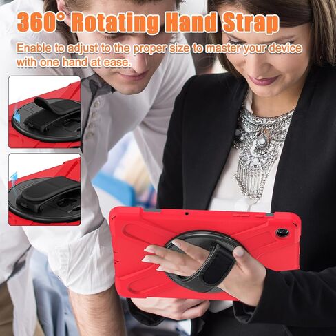 TSQQST Samsung Galaxy Tab A9+ Plus Case 11 inch 2023 (SM-X210/X216/X218) for Kids with Screen Protector | Heavy Duty Shockproof Case w/Rotating Stand&Hand Strap for Galaxy Tab A9+ Plus Tablet -Black in Saudi Arabia