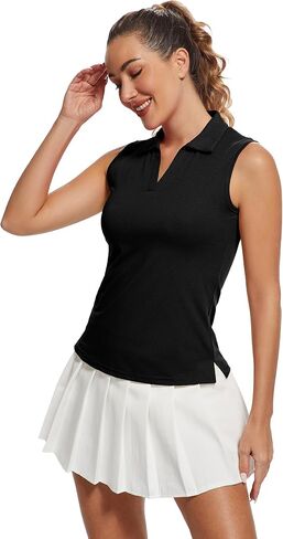 MathCat Women's Sleeveless Golf Shirts UPF 50+ Quickly Dry Tennis Polo Lightweight Sports Athletic Tank Tops in Saudi Arabia