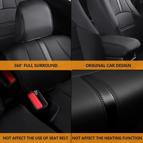 PTYYDS Seat Covers Compatible with 2011-2024 Toyota 4Runner Seat Covers 2-Row Leather Covers Replacement for 2011-2024 Toyota 4Runner Accessories(2-Row,5 Seats Model ONLY,Full Set,Black) in Kuwait