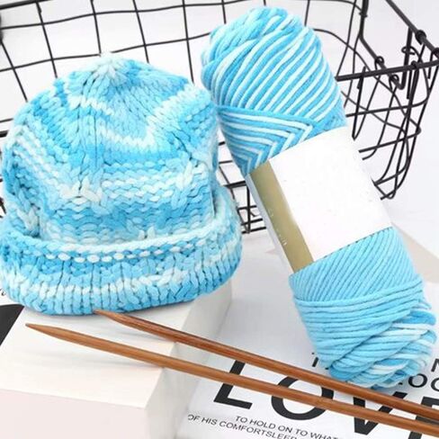 Red Black Soft Cotton Crochet Yarn 100g/0.22lb Knitting Cotton Yarn Rainbow Gradient Cotton Yarns DIY Knitting Yarn Hand Knit Yarn Worsted Yarn Super Soft Warm Yarn for Sweater Bag Hat Scarf in Saudi Arabia