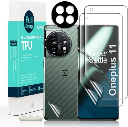 Ibywind Screen Protector For Oneplus 11 5G (6.7 Inches),with 2Pcs Flexible TPU Film,1Pc Camera Lens Protector,1Pc Backing Carbon Fiber Film [Fingerprint Reader,Easy to install] in Saudi Arabia