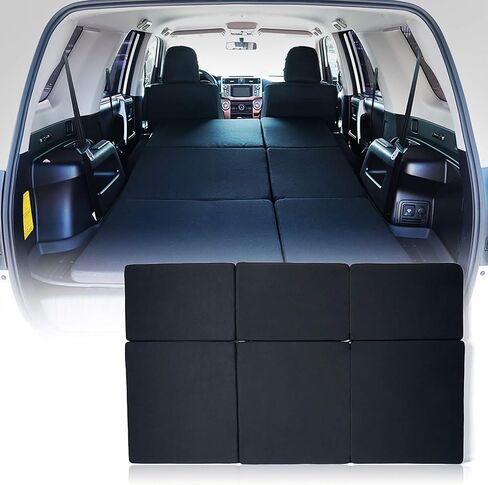 Xprite Tail Cargo Mattress Portable Premium Bed Padding Foldable Camping Sleeping Pad Compatible with 2014 2015 2016 2017 2018 2019 Toyota 4Runner, 2009 and up Subaru Forester & Outback - Black in Saudi Arabia